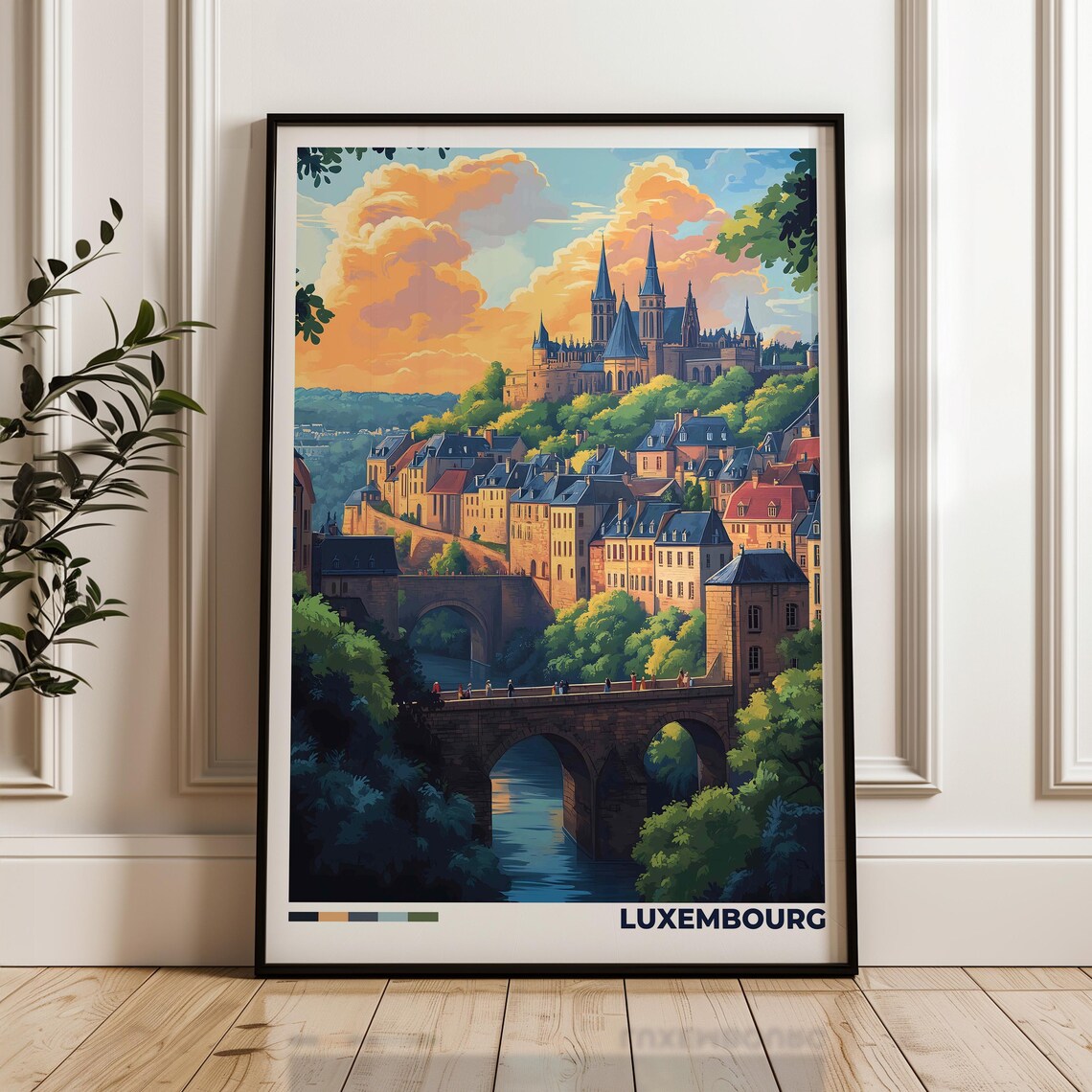 Luxembourg Travel Poster, Europe Wall Art Print