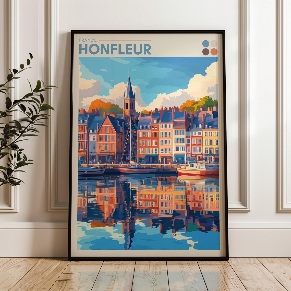 Honfleur Travel Poster, Normandy France Art Print