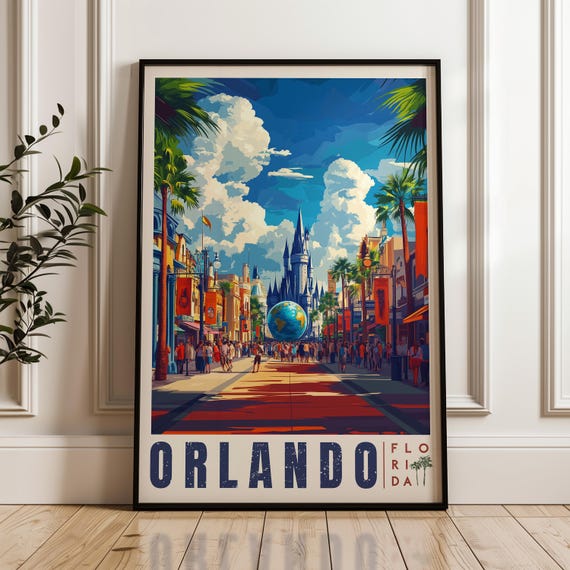 Orlando Travel Poster, Florida Travel Poster Art Print