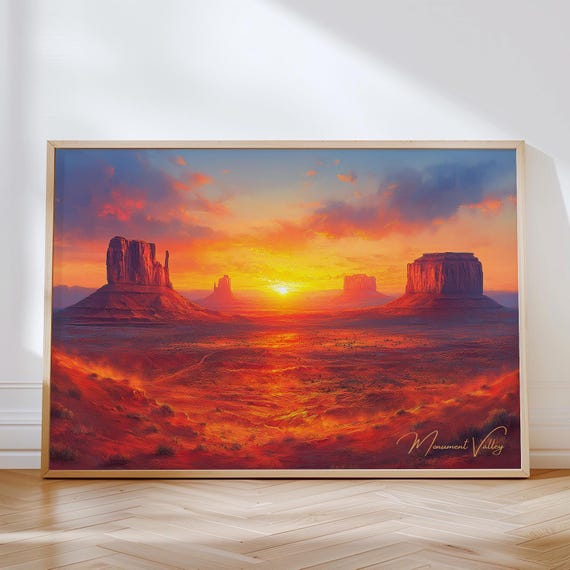 Monument Valley Sunset Print Southwest Desert Wall Art