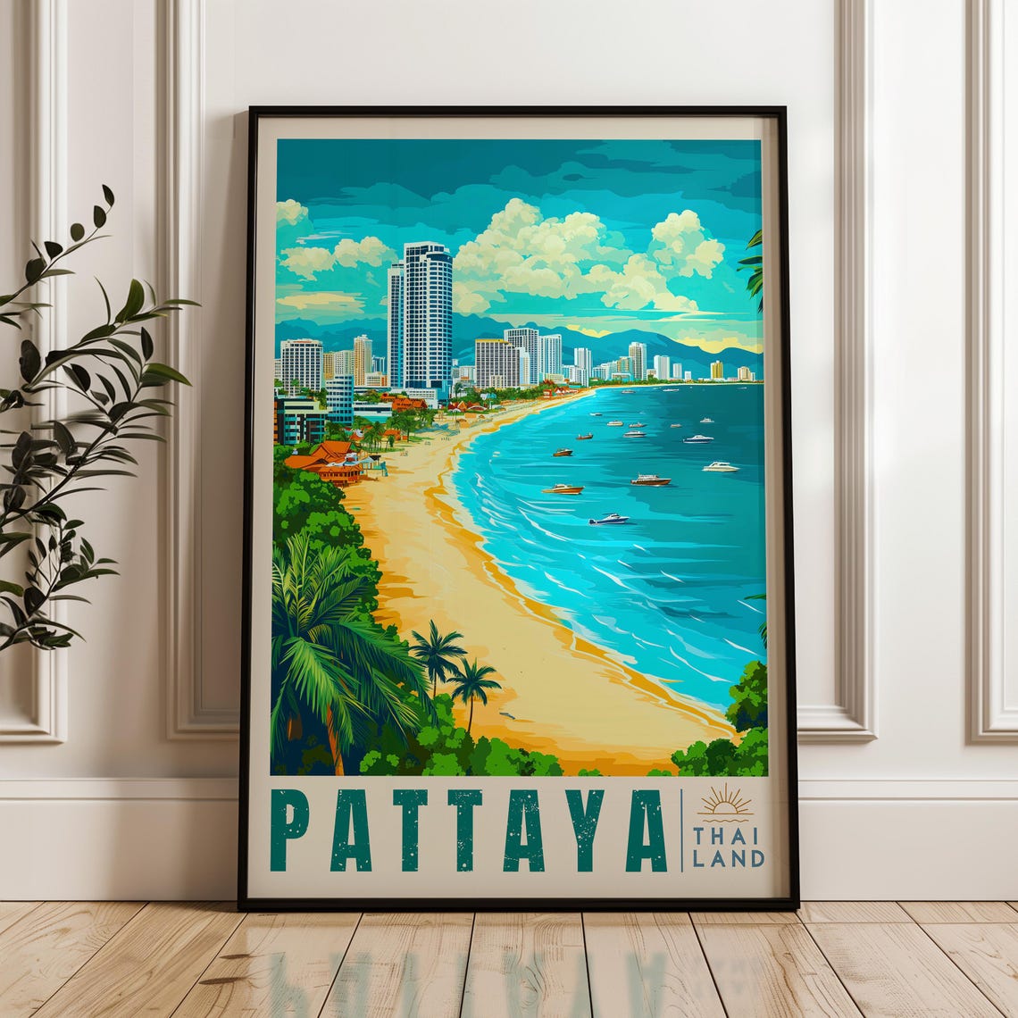 Pattaya Travel Poster, Tropical South East Asia