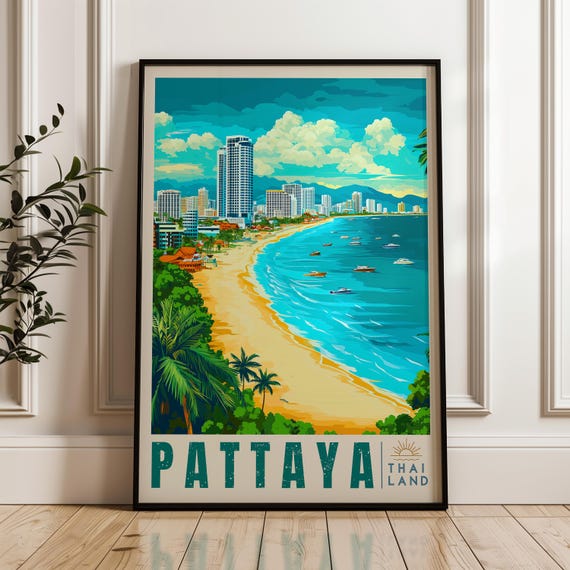 Pattaya Travel Poster, Tropical South East Asia