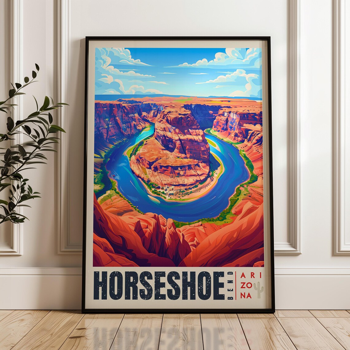 Horseshoe Bend Colorado River Red Rock Canyon Arizona Travel Poster