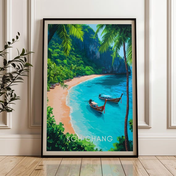 Koh Chang Travel Poster, Thailand Tropical Island