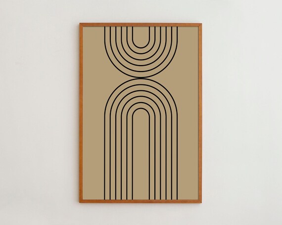 Minimalist Poster For Living Spaces Line Art Design Mid Century Modern Style
