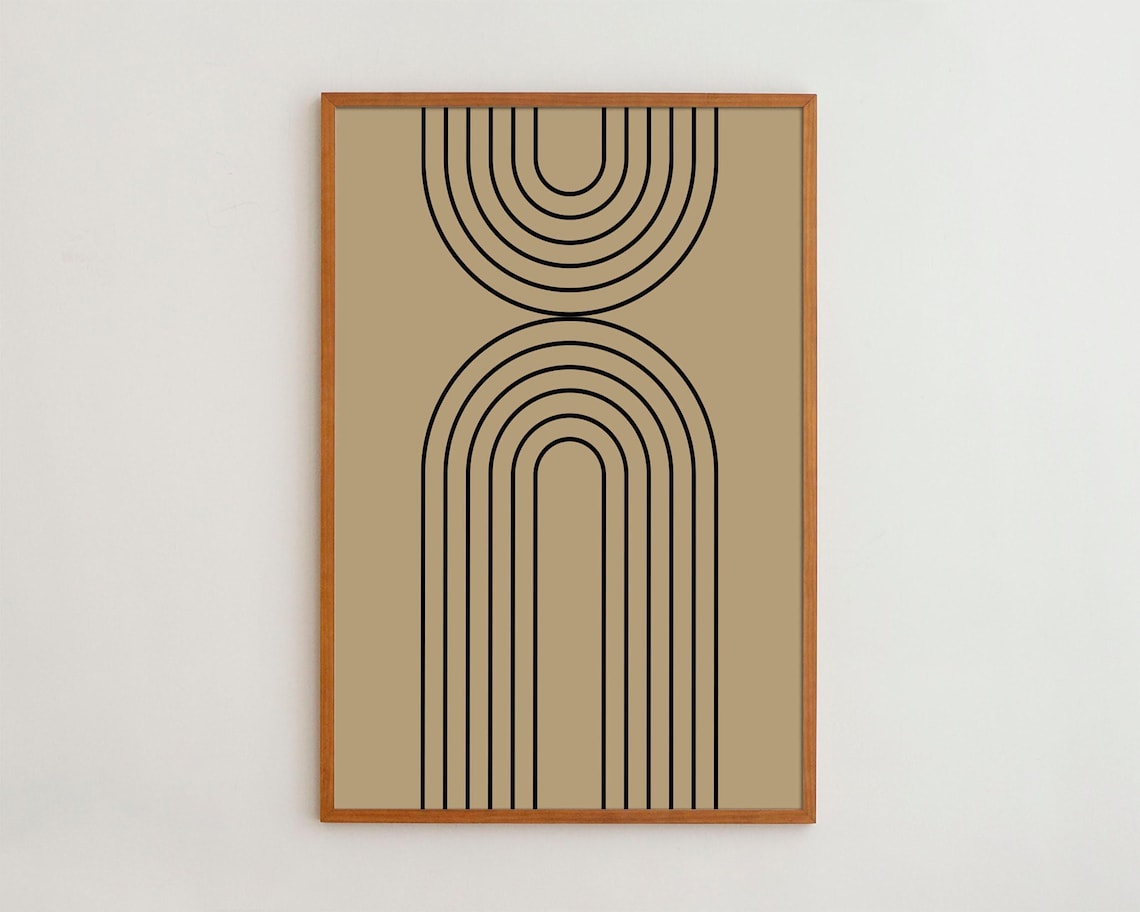 Minimalist Poster For Living Spaces Line Art Design Mid Century Modern Style