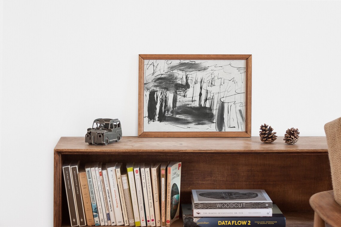 Abstract Ink Drawing, Modern Farmhouse Wall Art Print - Image 2