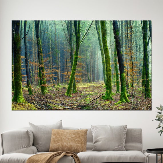 Trees Wall Art Jungle Wall Decor Landscape Art Art 3d Glass Art Wallpaper Panels Framed Wall Art Gifts Living Room Wall Art