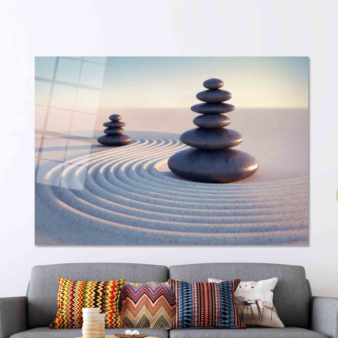 Japanese Zen Stones Art Print, Modern Wall Decor - Image 2