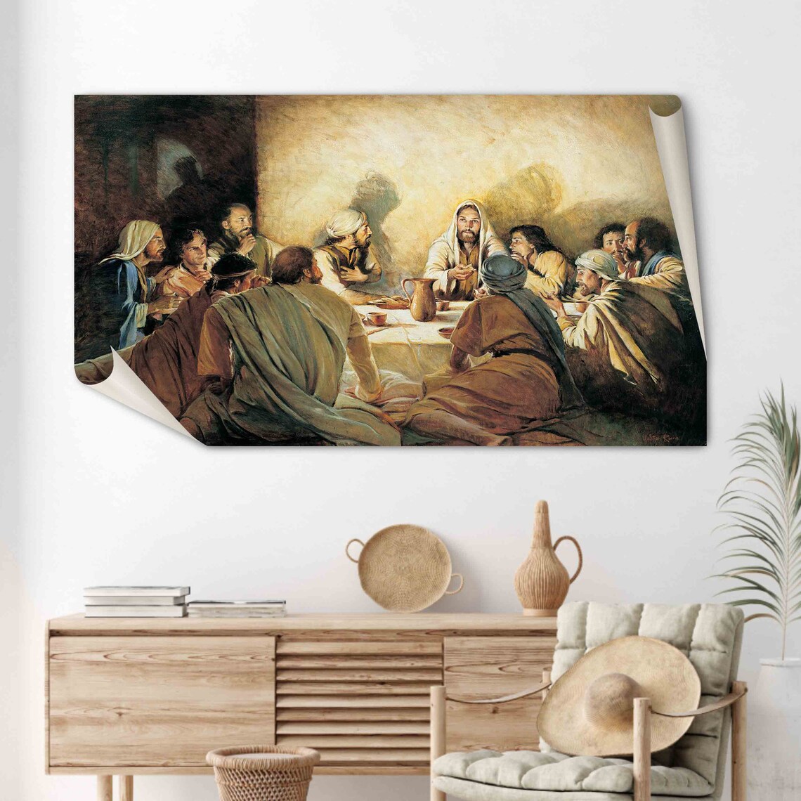 Jesus Christ Last Supper Religious Wall Art Print - Image 2