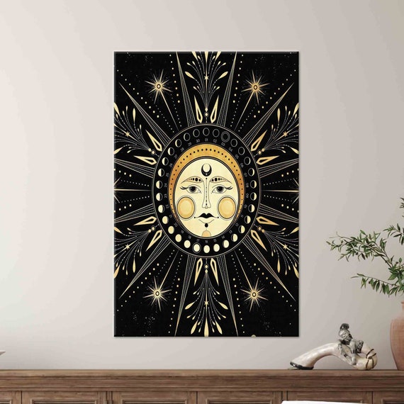 Horoscope Wall Art Zodiac Wall Art Astrological Art Sun 3d Modern Glass Wallpaper Art Framed Wall Art Living Room Wall Art