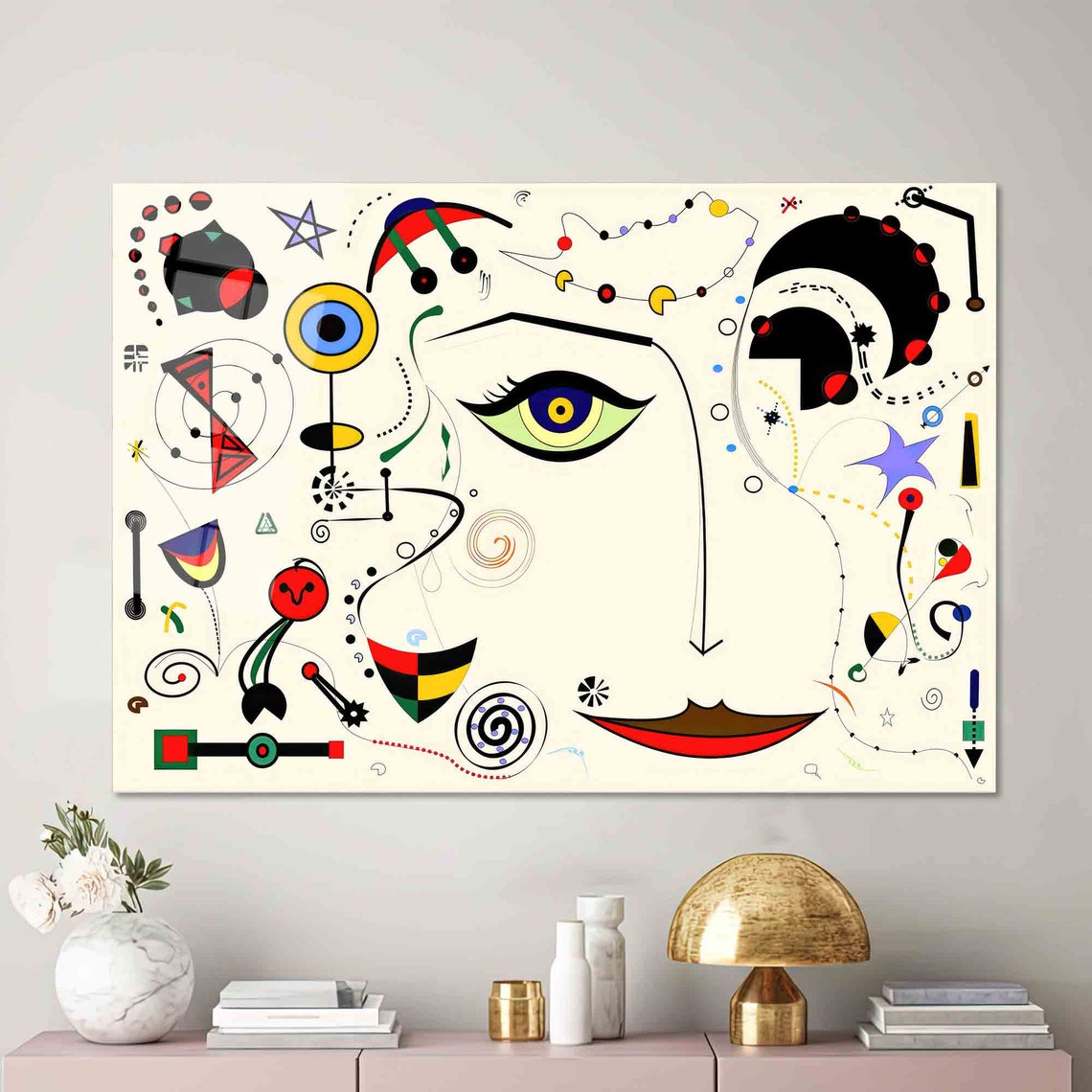 Surrealist Abstract Face With Eye Modern Exhibition Style Poster - Image 2
