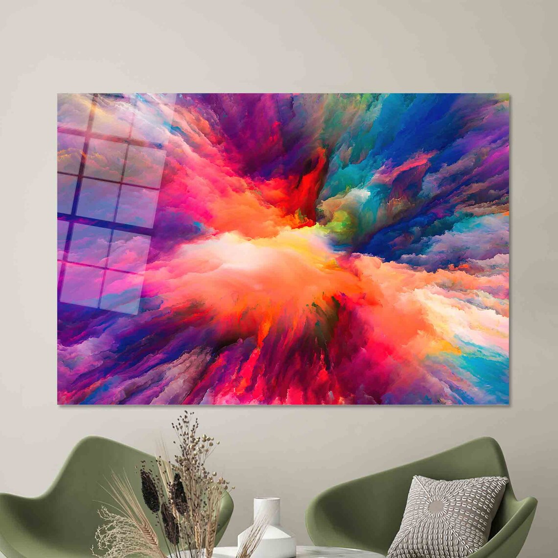 Colorful Cloud Abstract Wall Art, Modern Living Room - Image 2