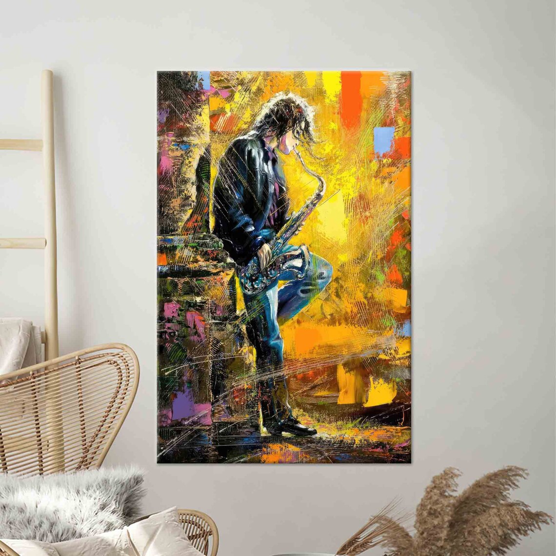Colorful Music Wall Art Abstract Music Art Saxophone Art Jazz Wall Art Music Wall Art Modern Glass Wall Art Music Wallpaper