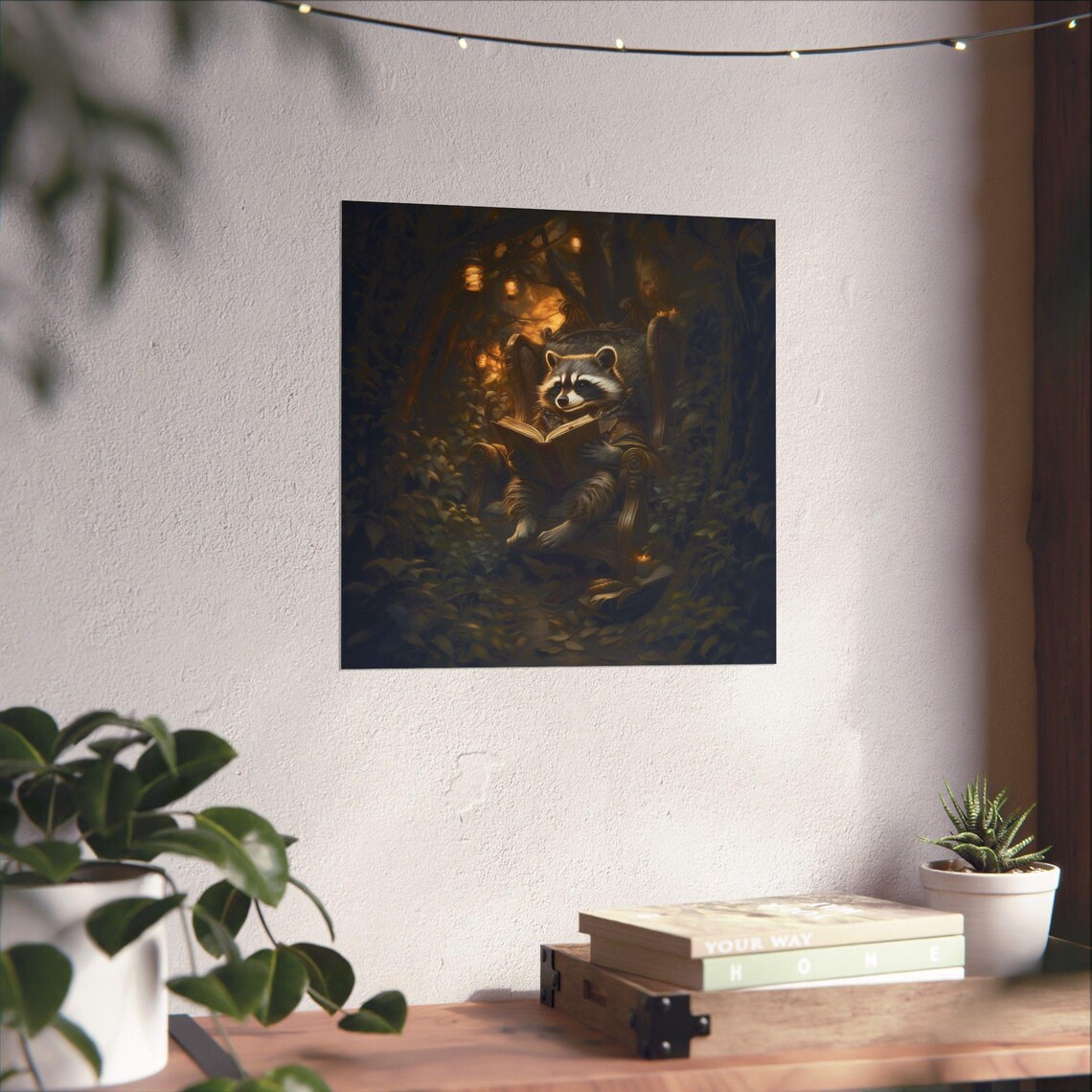 Reading Raccoon Maximalist Eclectic Victorian Art Print - Image 3