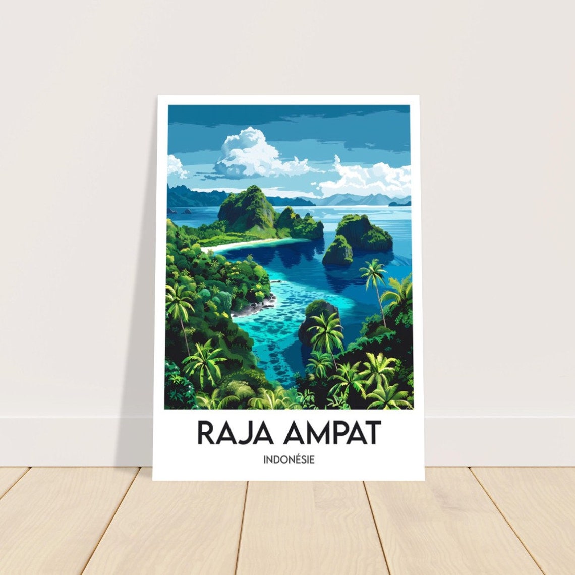 Raja Ampat Indonesia Tropical Islands Turquoise Coral Poster - Image 2