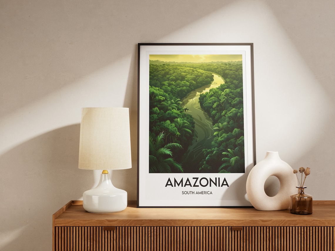 Amazonia Travel Poster, Place for Travel Walls