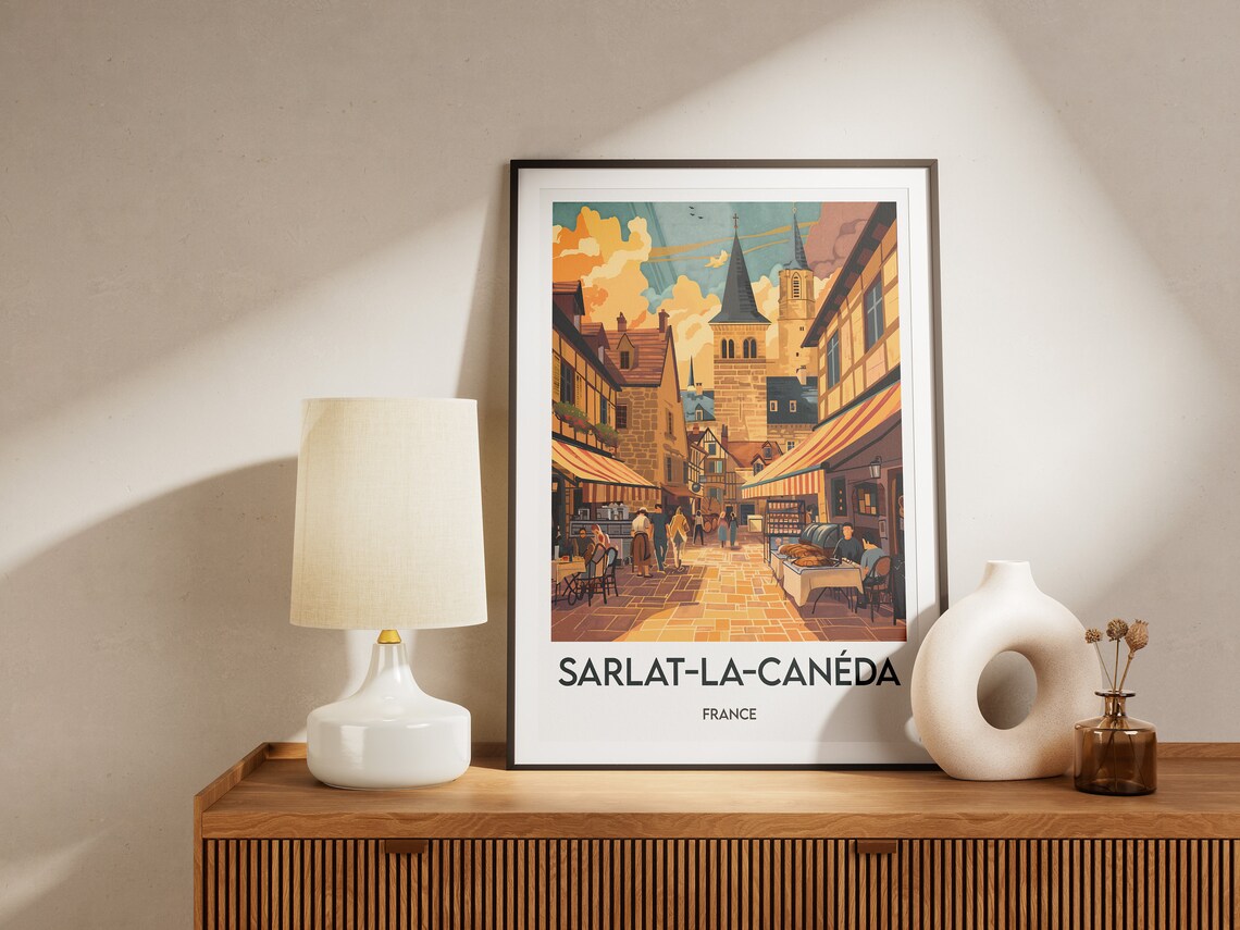 Sarlat La Canéda Dordogne Travel Poster Print - Image 2