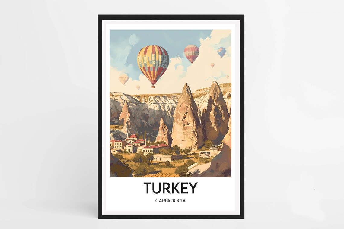 Turkey Cappadocia Hot Air Balloons Fairy Chimney Valley Poster