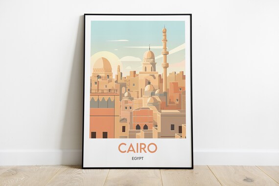 Cairo Egypt Travel Poster, Egypt Art Print