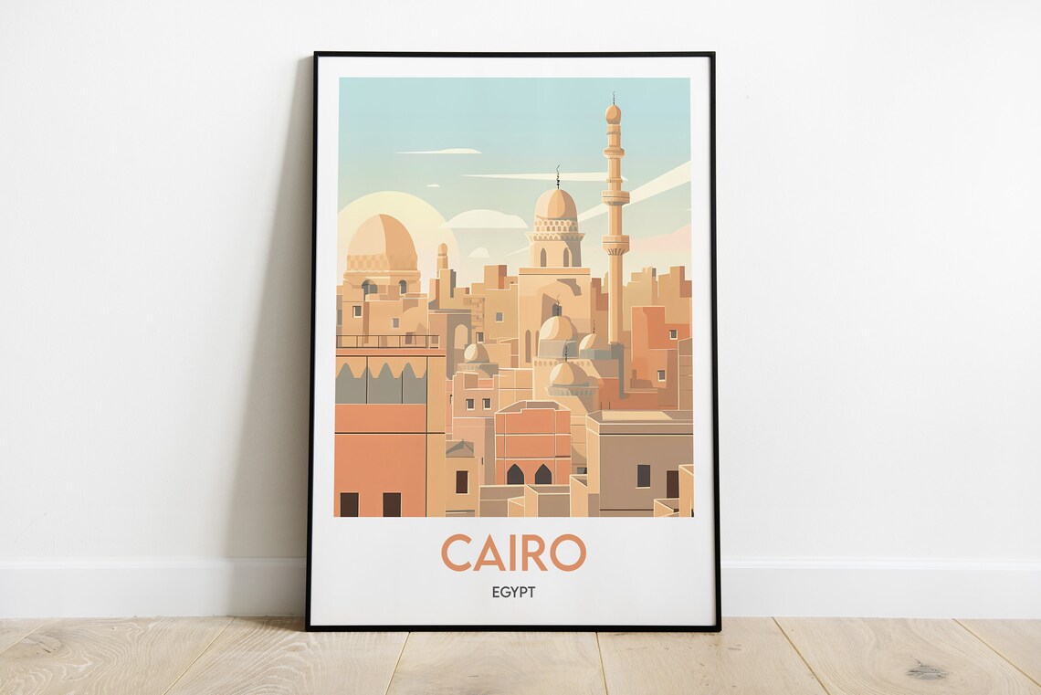 Cairo Egypt Travel Poster, Egypt Art Print