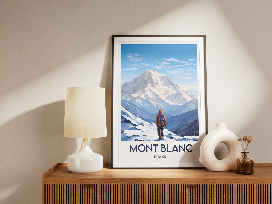 Mont Blanc Minimalist Travel Poster, France - Image 2