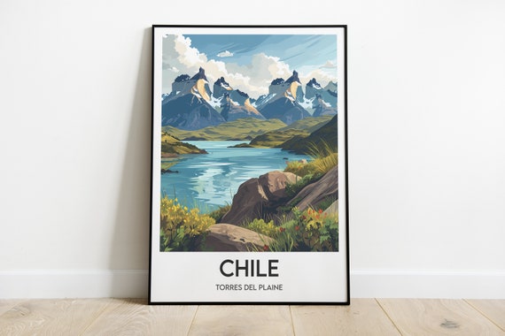 Torres Del Paine Poster Torres Del Paine Travel Poster Home Decor Torres Del Paine Chile Poster
