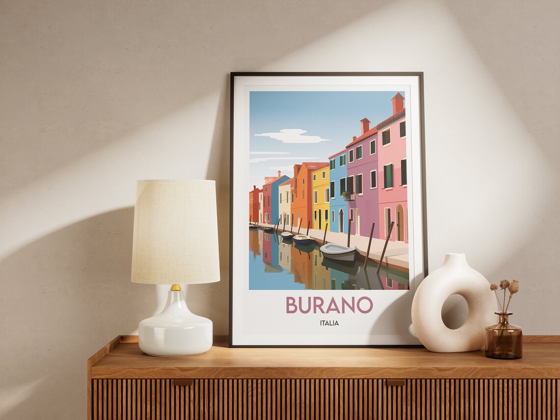 Burano Tourism Poster, Italian Travel Poster - Image 2