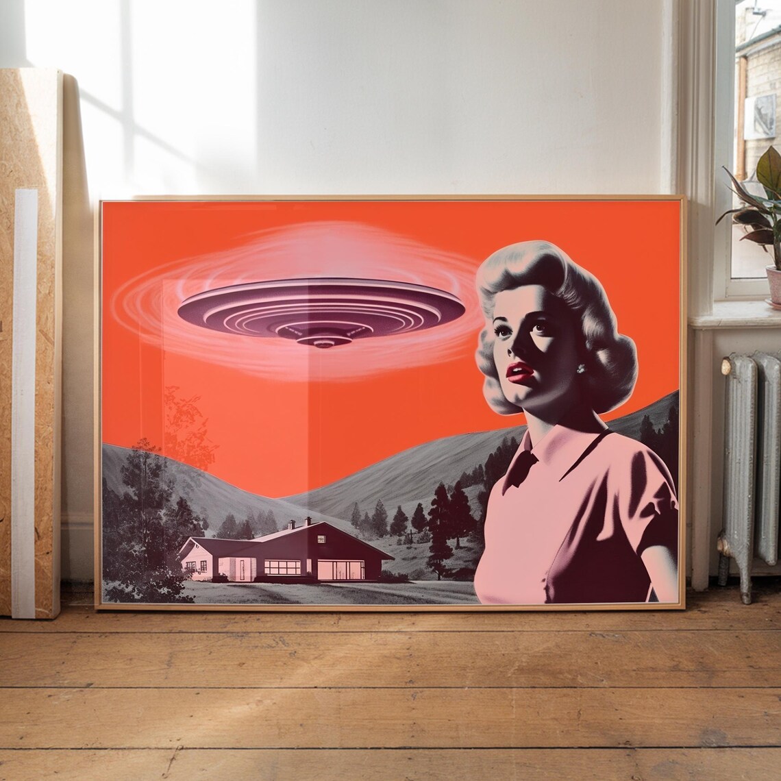 Alien Abduction Retro Sci-Fi Space Age Art Print