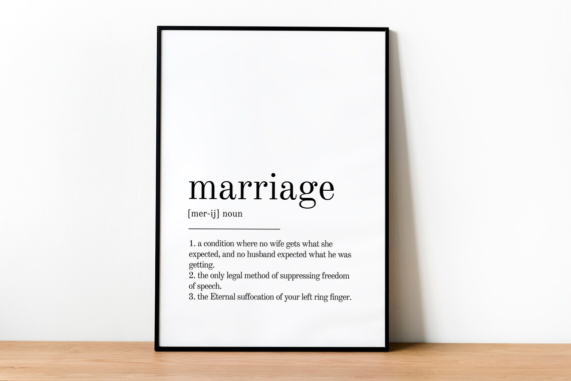 Marriage Definition Minimalist Quote Art Print - Image 2