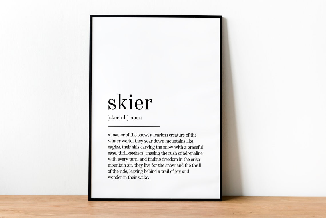 Skier Definition Print Gifts For Him Skier Personalized Gift Skier Wall Art Prints Last Minute Gift Skier Instant - Image 2