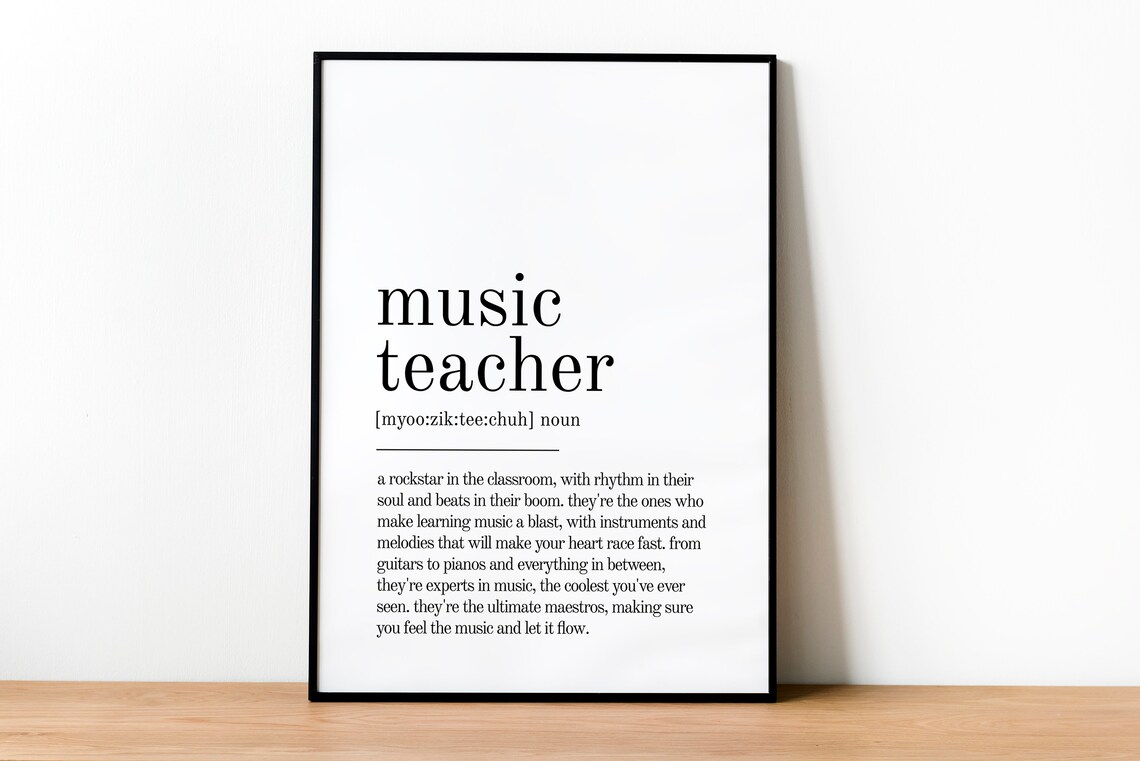 Music Teacher Definition Typography Classroom Appreciation Poster - Image 2