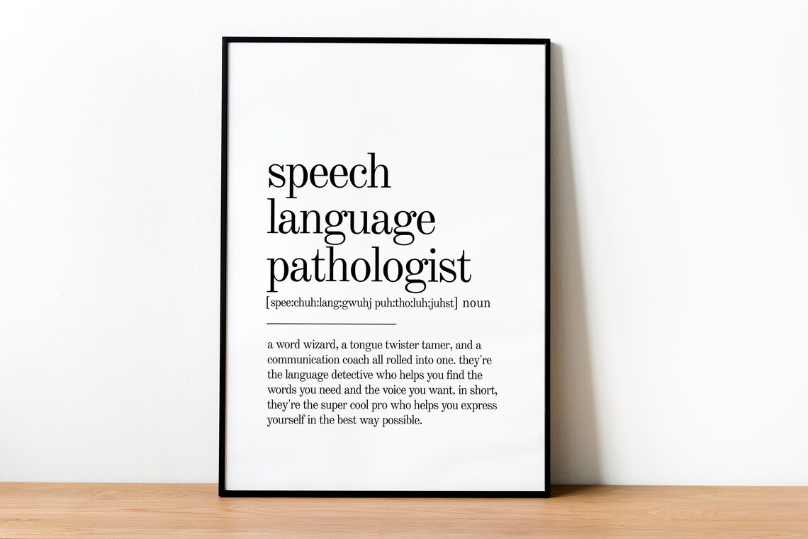 Speech Language Pathologist Dictionary Definition Minimalist Typography Gift Poster - Image 2