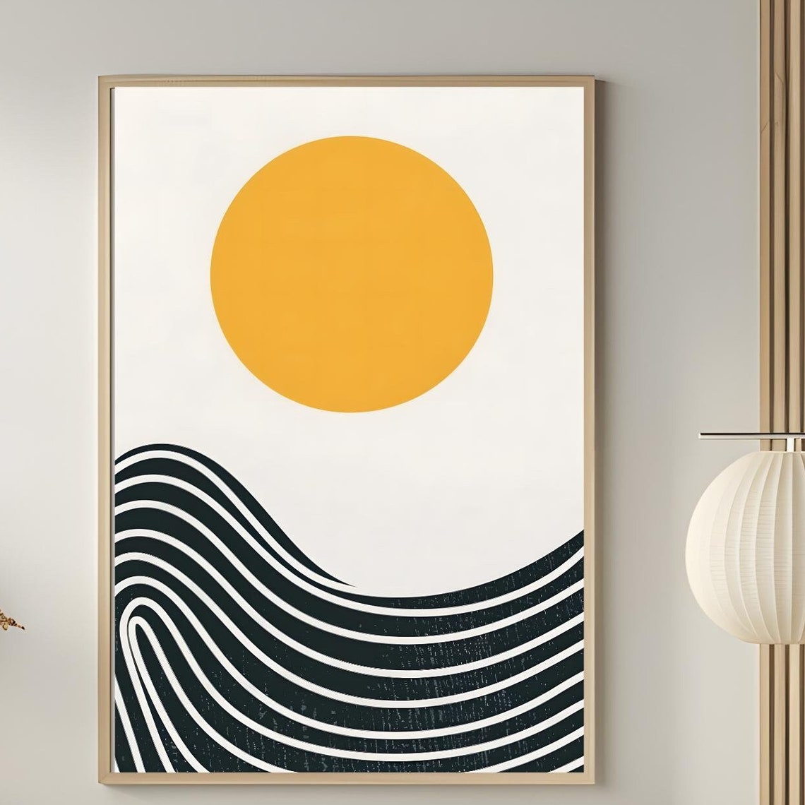Mid Century Modern Wall Art Abstract Wall Decor Art Print Minimal Black And White Art Print Boho Art Neutral Geometric Shapes Wall Art