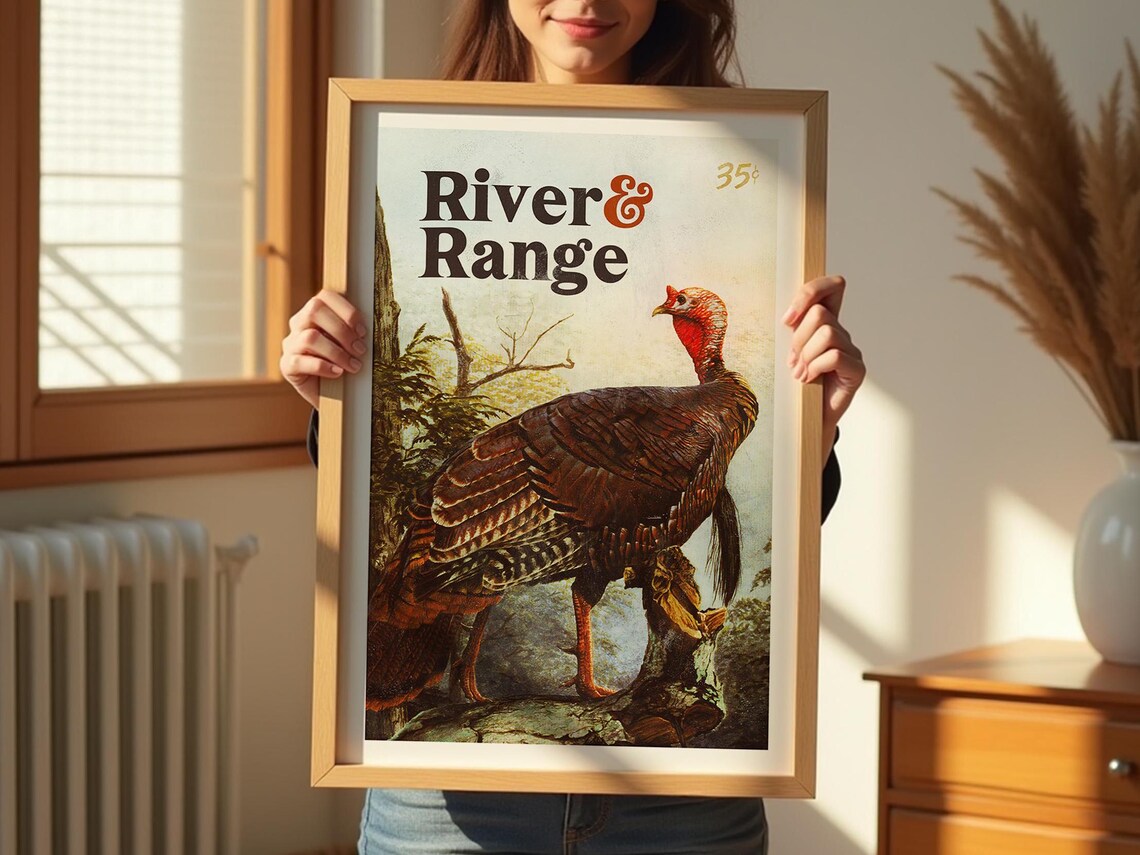 Turkey Hunting Retro Art Print, Outdoorsy Wall Decor - Image 2