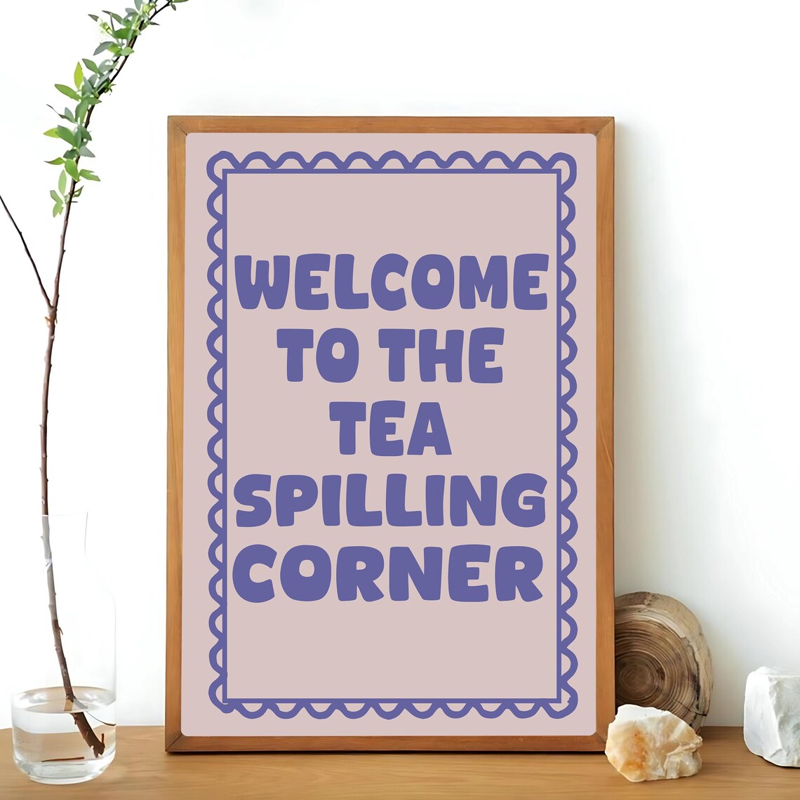 Tea Spilling Corner, Funky Cute Kitchen Art Print - Image 3