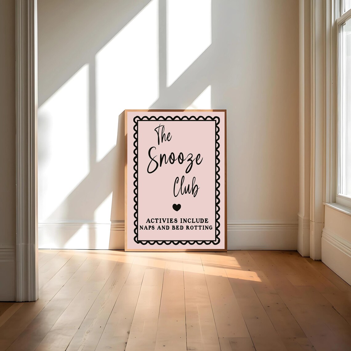 The Snooze Club Retro Pink Funky Preppy Art Print - Image 4