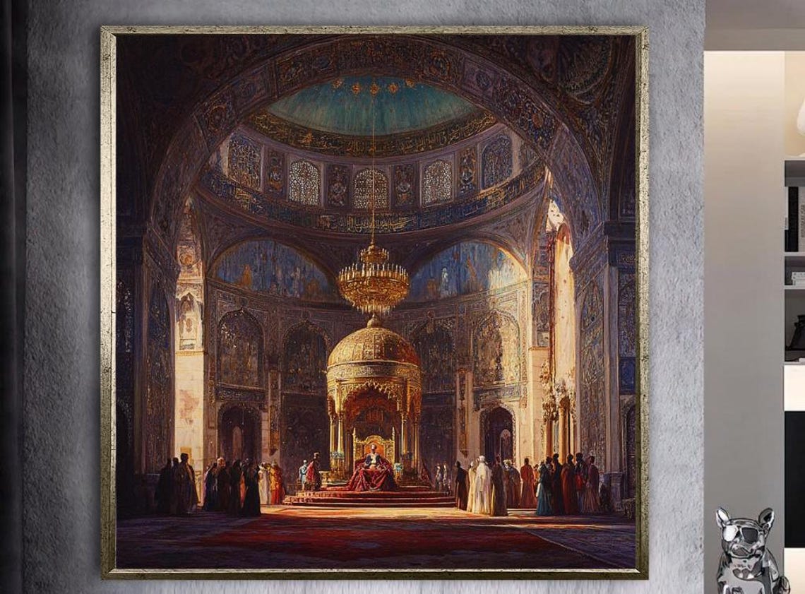 Palace Interior Wall Art Luxurious Royal Court Print Classical Architecture Wall Decor