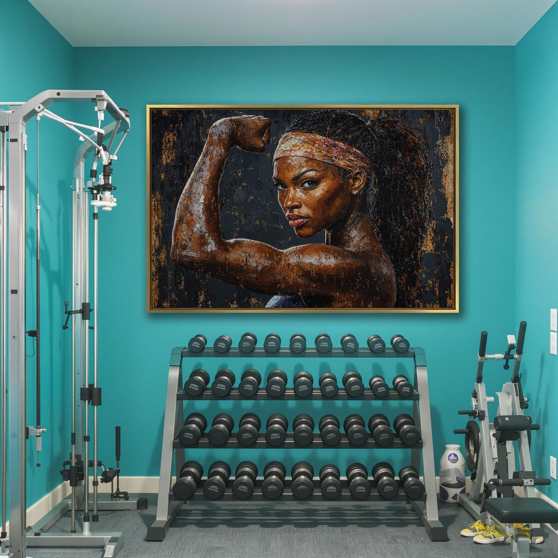 Empowering Woman Portrait Framed Wall Art Feminine Strength Painting Print Motivational Decor Inspiring Sports Poster Ready To Hang - Image 3