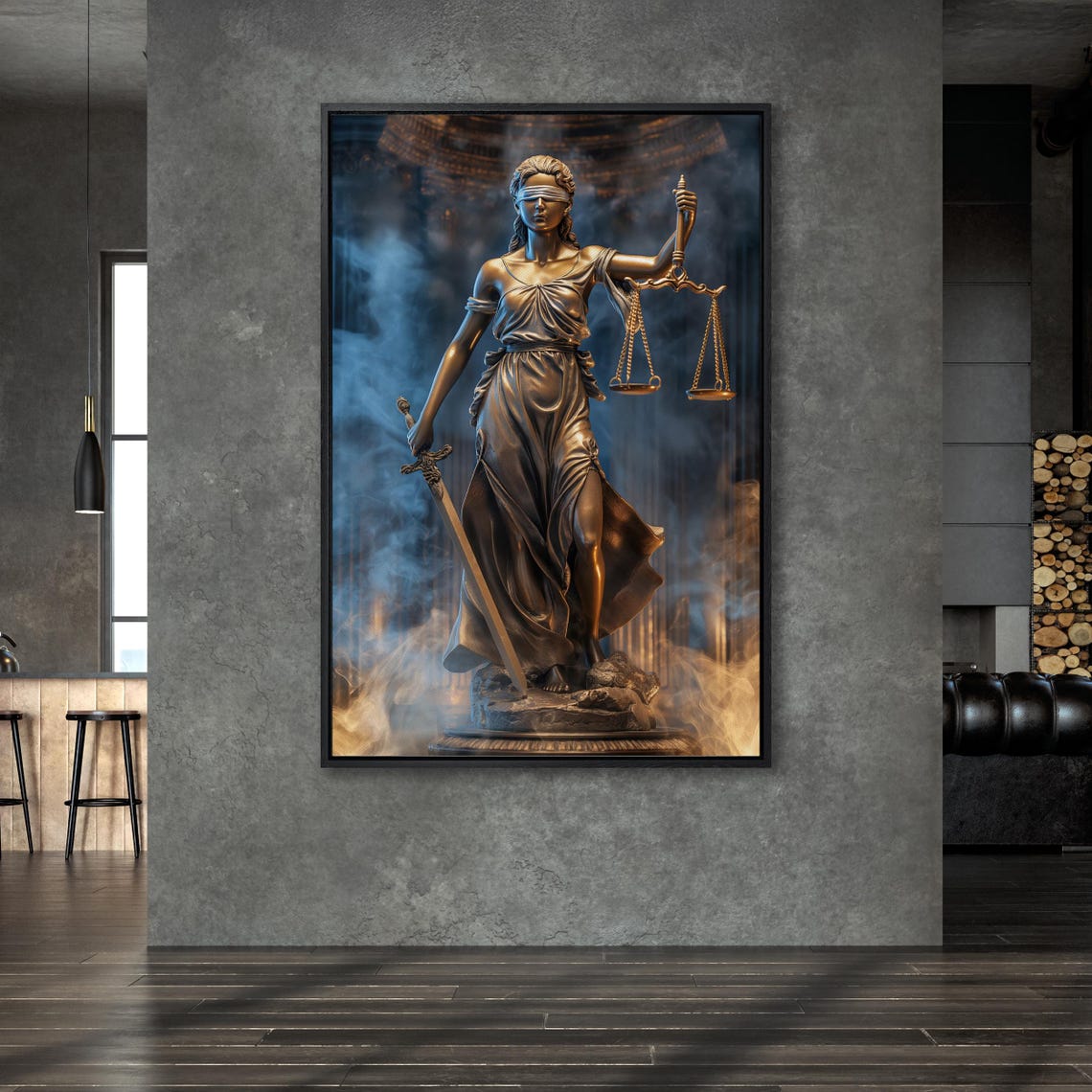 Bronze Lady Justice Statue With Scales And Sword Law Office Poster - Image 6