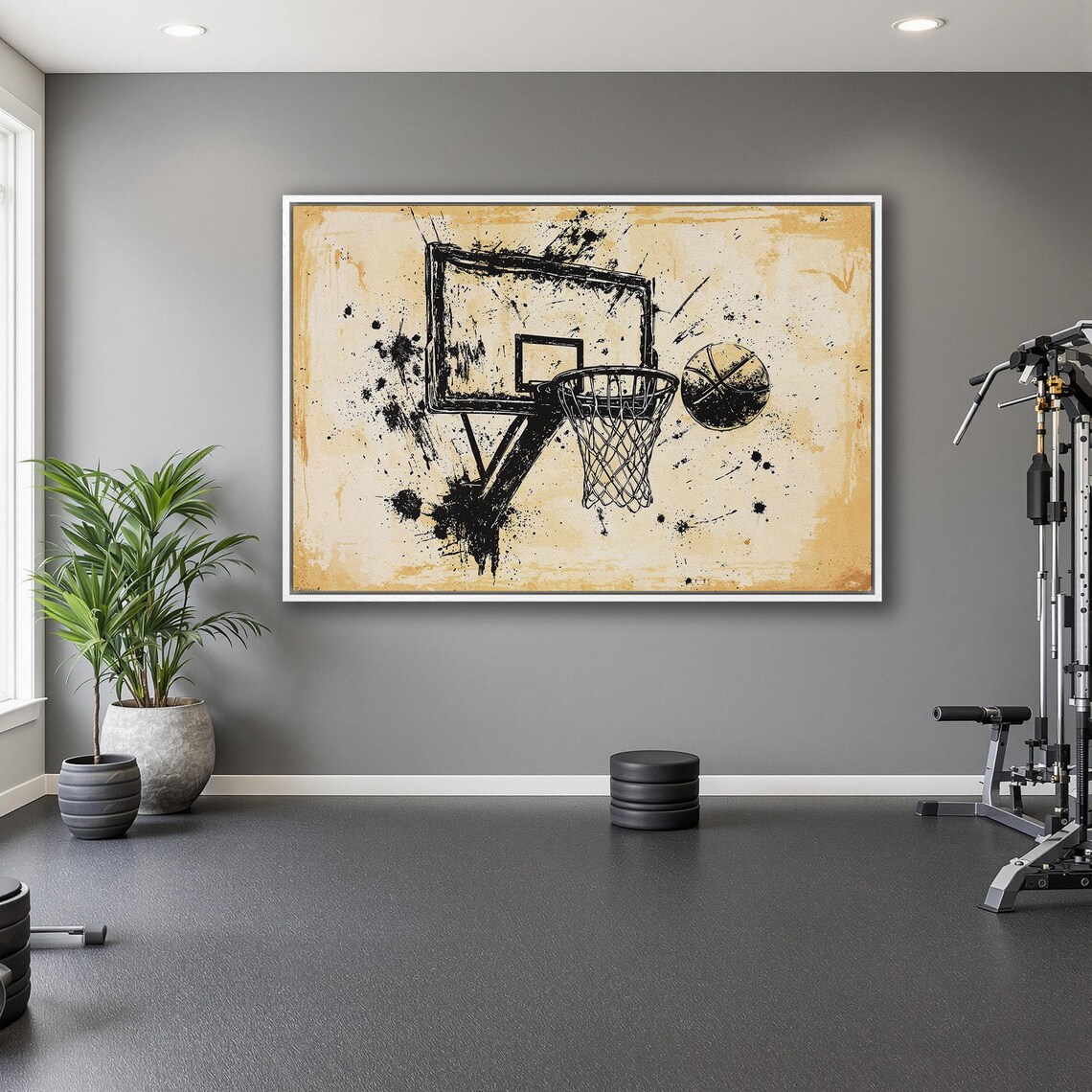 Ink Splash Basketball Hoop and Ball Sketch Style Sports Poster - Image 5