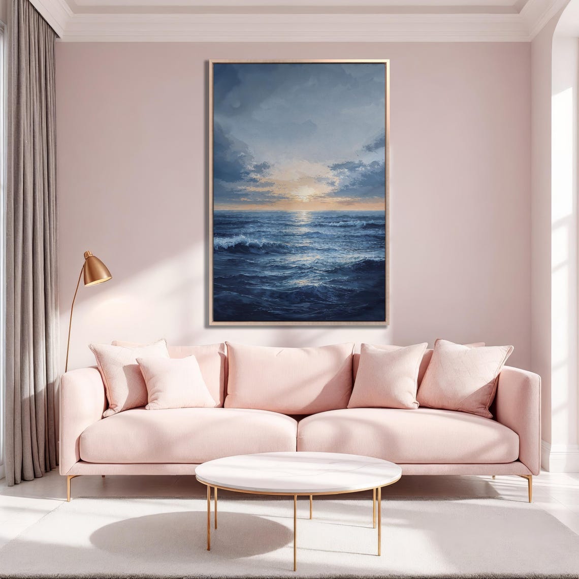 Golden Sunset Reflecting Over Deep Dark Blue Ocean Waves Poster - Image 5