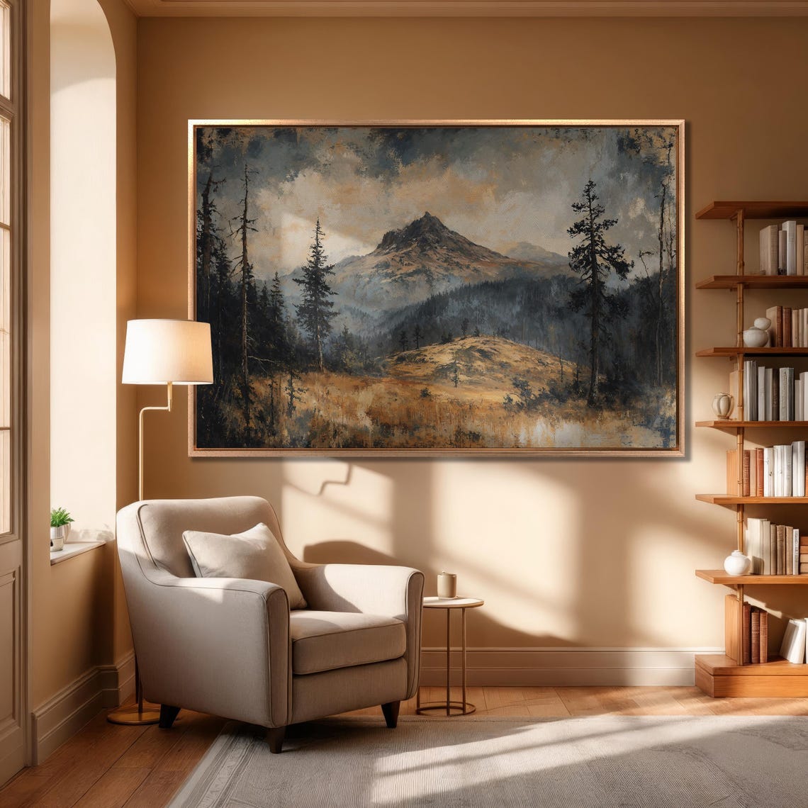 Moody Mountain Peak At Dawn With Pine Trees Landscape Poster - Image 6
