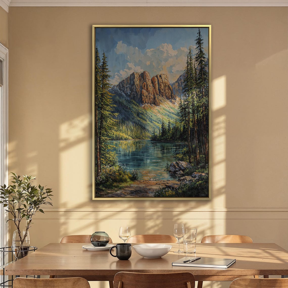 Mountain Wilderness Landscape Framed Print Large Wall Art Mountain Art Nature Scenery For Cabin Decor Ready To Hang Gift Idea - Image 2