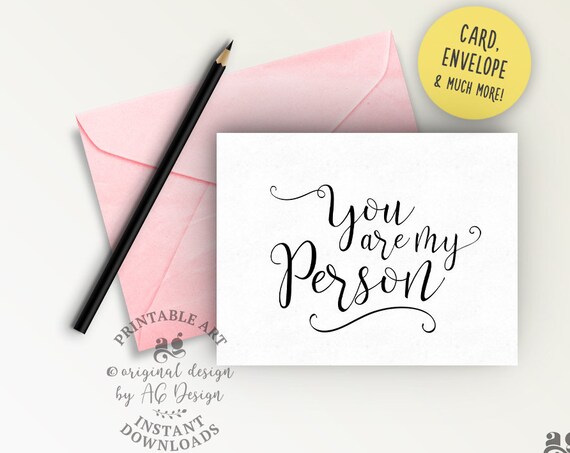 You Are My Person Valentines Card Galentine Gift For Friend Friendship Day Card Gift For Boyfriend Funny Anniversary Card