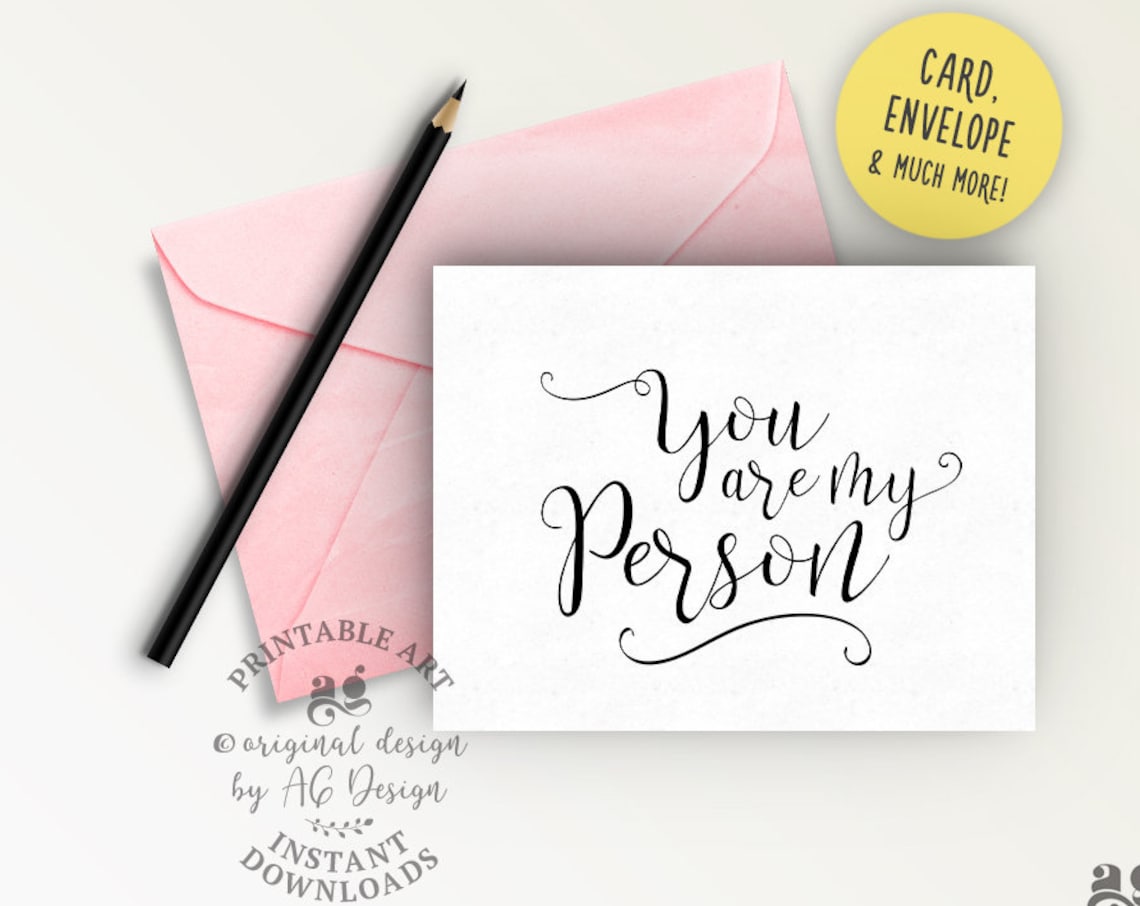 You Are My Person Valentines Card Galentine Gift For Friend Friendship Day Card Gift For Boyfriend Funny Anniversary Card