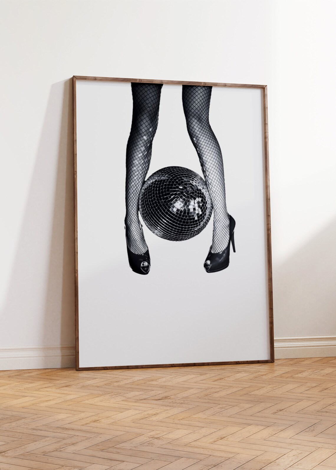Discoball High Heels Party Print Trendy Y2k Black White Wall Art Fancy Woman Legs Poster Girly Boss Retro Funky Feminist Fashion Decor - Image 5