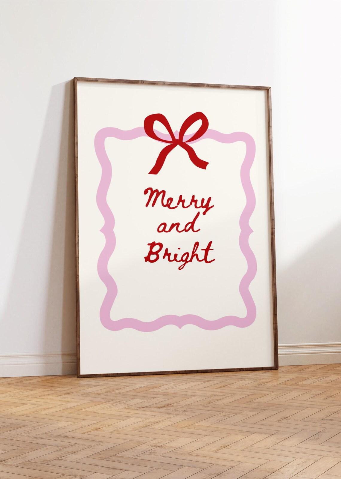 Coquette Christmas Bow Merry And Bright Art Print - Image 2