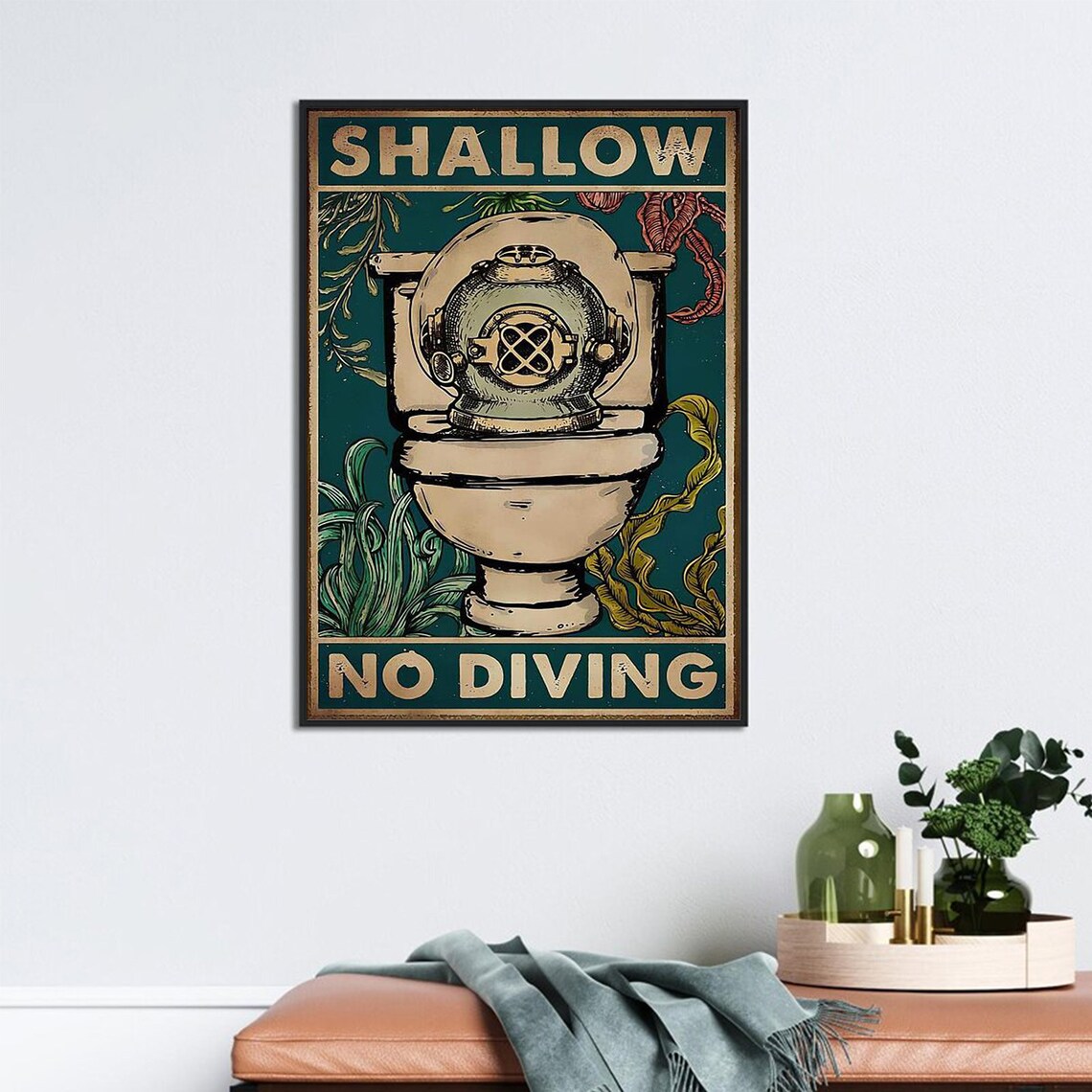 Scuba Diving Toilet Poster, Vintage Bathroom Decor - Image 3