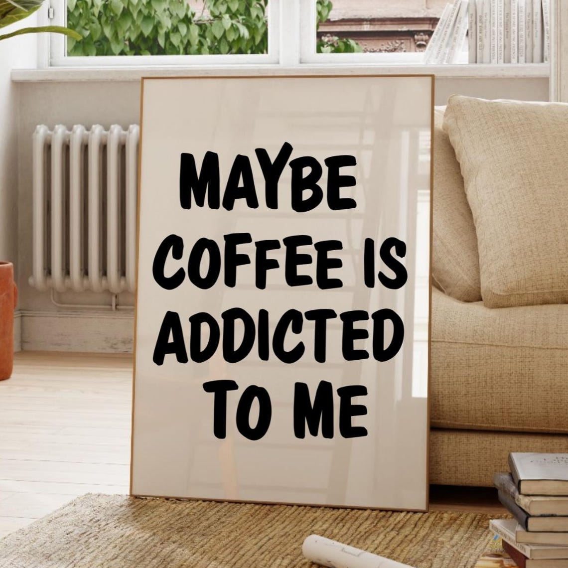 Coffee Addict Quote Print Minimalist Bar Poster